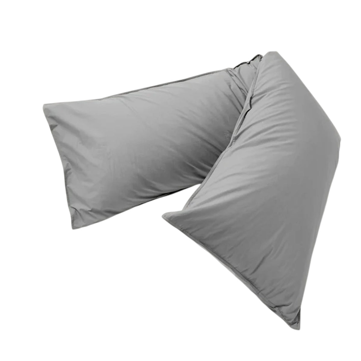 Suite702 bedMATE Perkal Kissenbezug in Urban Grey, gefülltes Kissen leicht gedreht