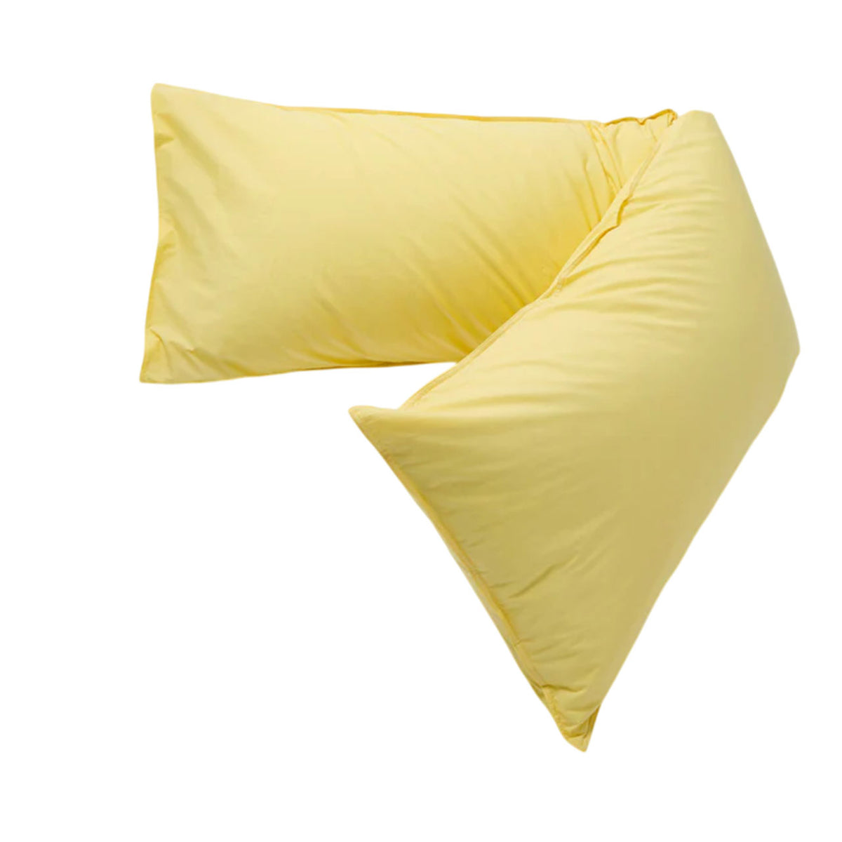 Suite702 bedMATE Perkal Kissenbezug aus Bio-Baumwolle in Butter Yellow, gebogen liegend