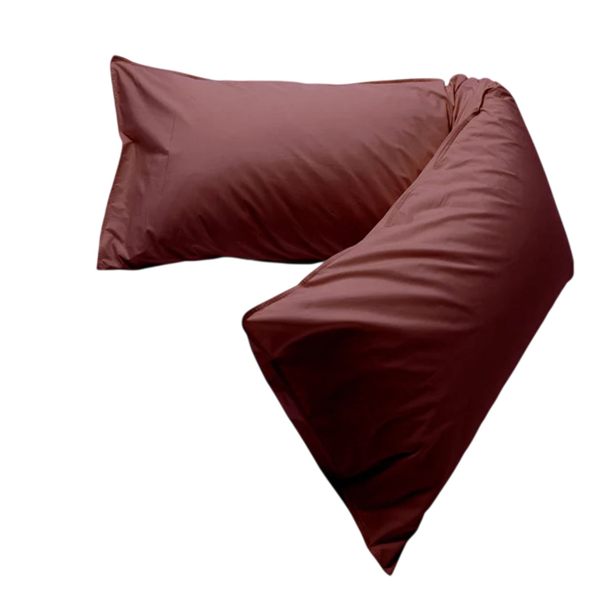 Suite702 bedMATE Perkal-Kissenbezug aus Bio-Baumwolle in Coffee Brown, halb umgestülpt