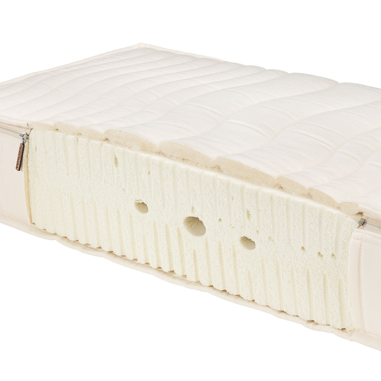 Prolana Schlaf-Line MITTEL Naturlatex Öko Matratze mit Bio Baumwolle Bezug