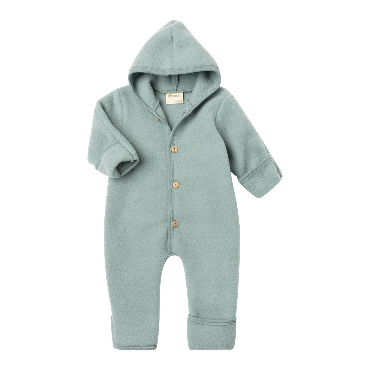 Engel Baby Overall mit Kapuze und Knöpfen aus Schurwolle / Fleece