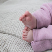 Engel Baby Overall mit Kapuze und Reißverschluss aus Merinoschurwolle/Fleece