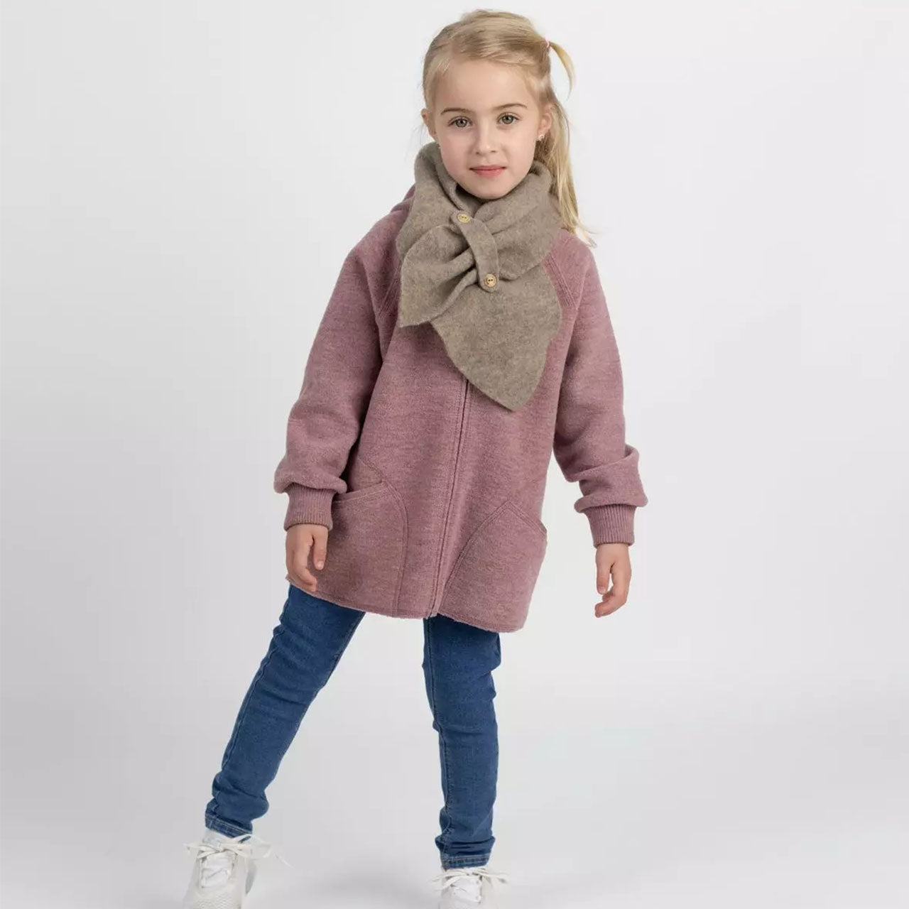 Engel Baby Jacke mit Kaputze und Reißverschluss aus Merinoschurwolle/Wollwalk