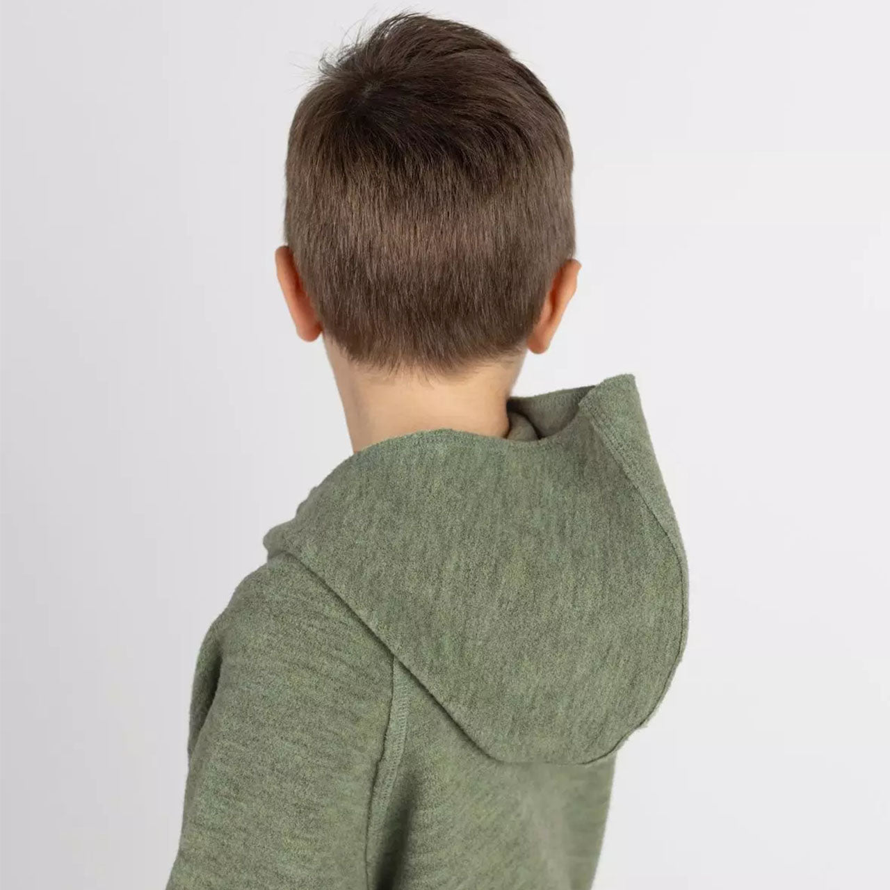 Engel Baby Jacke mit Kaputze und Reißverschluss aus Merinoschurwolle/Wollwalk