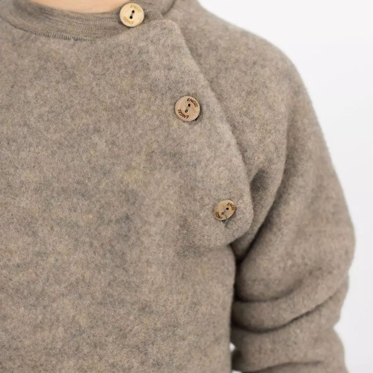 Engel Baby Pulli mit Knopfleiste aus Merinoschurwolle/Fleece