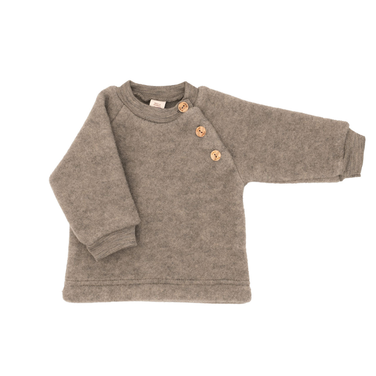 Engel Baby Pulli mit Knopfleiste aus Merinoschurwolle/Fleece