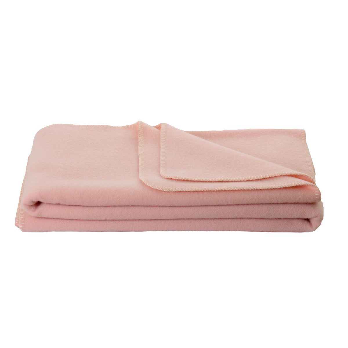 Steinbeck Inn Wolldecke aus Schurwolle in Rosa, gefaltet mit Blanket-Stich-Kante, Gesamtansicht