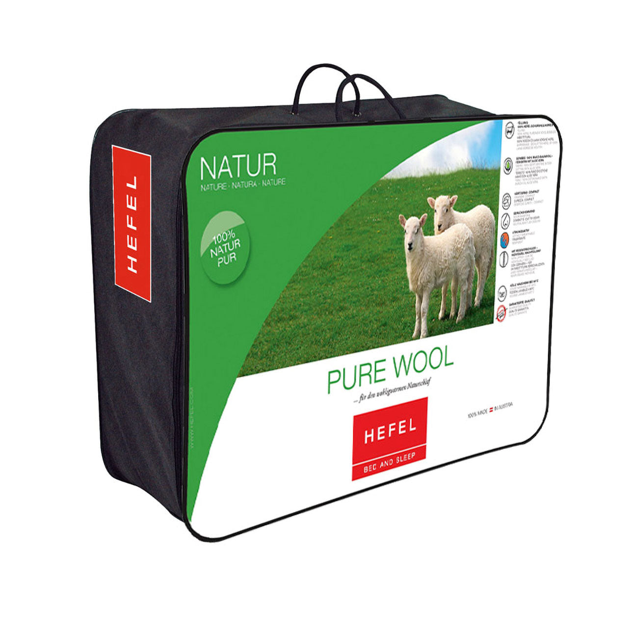 Hefel Pure Wool Frühjahr/Sommer-Bettdecke mit Schafschurwolle-Füllung