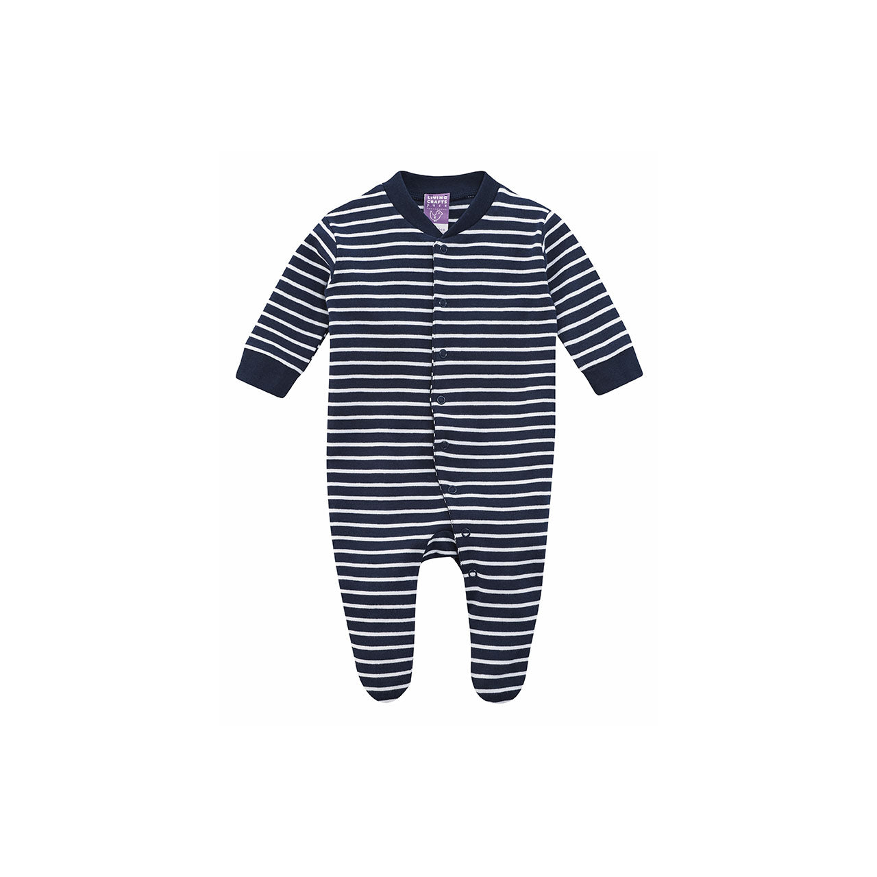 Living Crafts Dolphin Babyschlafanzug mit Fuß aus Bio Baumwolle