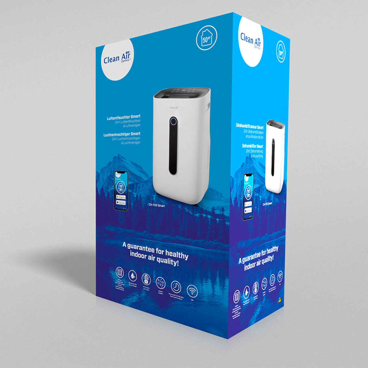 Clean Air Optima® CA-706 Smart Luftentfeuchter - Schwarz/Weiß