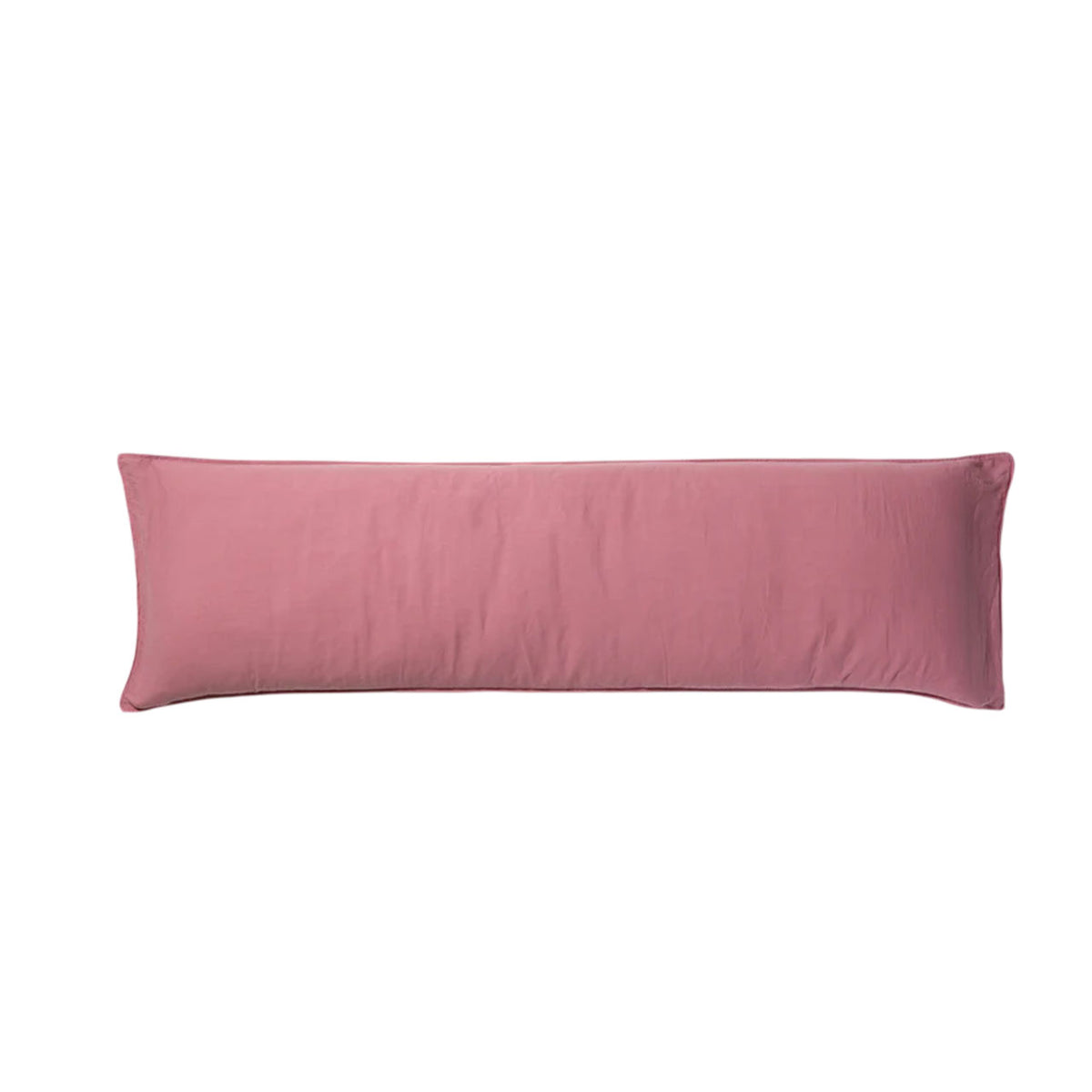 Suite702 bedMATE Leinen-Mix Kissenbezug in Mauve Rose, langes Seitenkissen, Frontalansicht